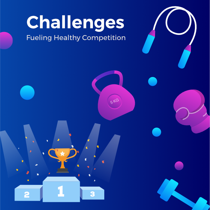 The Selfloops Challenges, an illustration for a fitness challenge with a podium